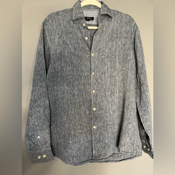 Pronto Uomo Shirts Pronto Uomo Mens Shirt Gray 0 Linen Long Sleeve